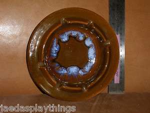 Maurice of California Pottery Ashtray #2 Brown & Blue Round 6 FREE US 