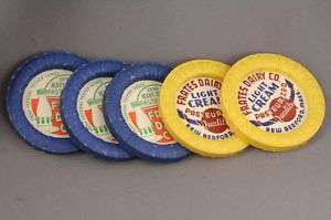 Vintage Frates Dairy New Bedford Advertising Milk Pogs  