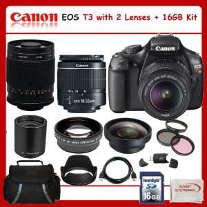 Kit with Canon EF S 18 55mm Autofocus Lens & Bower 500mm f/8.0 Manual 