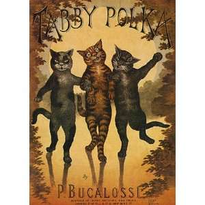  TABBY POLKA CAT CATS DANCING P BUCALOSSI VINTAGE POSTER 
