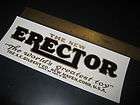 Erector Set Decal Large 8   New Old Stock   Nice