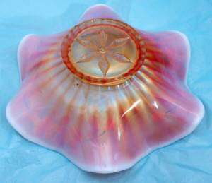 DUGAN   Stippled Flower   Peach Opal   Violets   bowl  