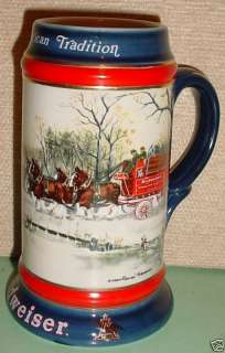 1990 Budweiser Beer Stein American Tradition GORGEOUS  