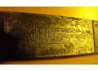 Vintage STILLSON WRENCH Pipe Wrench #24 THE ERIE TOOL WORKS P.A.  USA 