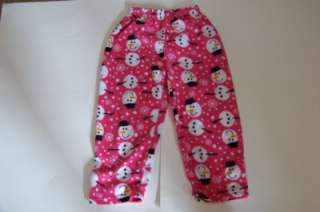 The Childrens Place Pink Snowman Pajamas Girls 5 6 EUC  