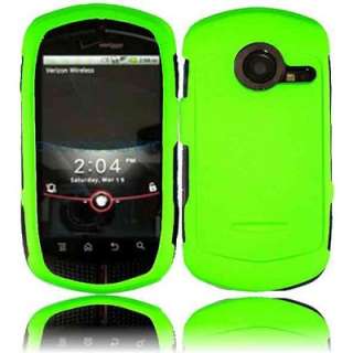 Casio GzOne Commando C771 Phone Accessory Neon Green Rubberized Hard 