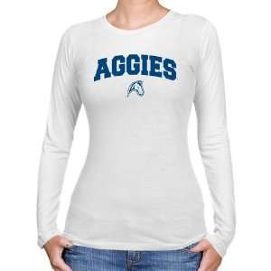  NCAA UC Davis Aggies Ladies White Logo Arch Long Sleeve 