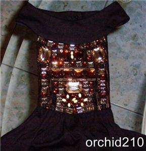Cache ~$118 ~RUCHED~ GEM STONE EMBELLISHED~ STRETCH~ HALTER~ Top NWT 