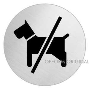  Stainless Steel Door Sign Pictogram No Dogs Ø 3 inches 