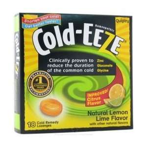   Eeze Cold Remedy Lozenges Sugar Free, Lemon Lime 18 ea   18 ea Beauty