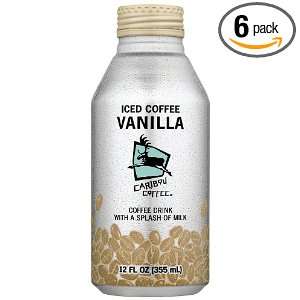 Caribou Coffee Iced Coffee, Vanilla, 12 fl. oz. (Pack of 6)  