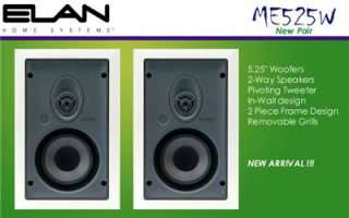 Elan ME525W 5.25 In Wall 2 Way Speakers   New Pair  