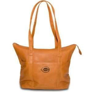 Pangea Tan Leather Womens Tote   Cleveland Indians  