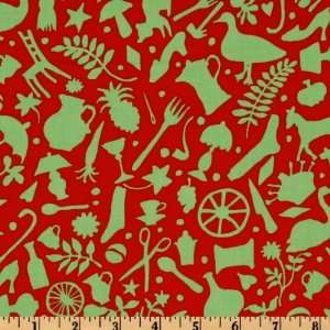   Folk Art Red Fabric By The Yard kaffe_fassett Arts, Crafts & Sewing