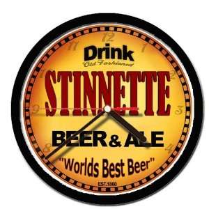  STINNETTE beer and ale cerveza wall clock 