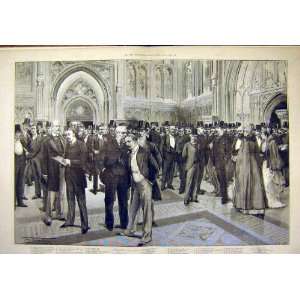  1892 Lobby House Commons Group Portrait Sketch Print