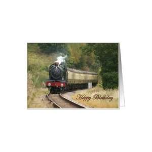  Happy Birthday Steam Locomotive Card Health & Personal 