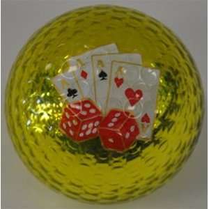  Gold Casino Cards Metallic Golf Balls (Sleeve of 3 