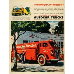 1945 Ad Autocar Co Trucks Mobioil Mobigas Mobil Motor Vehicle Socony 