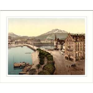  New Bridge and Pilatus Lucerne Switzerland, c. 1890s, (M 