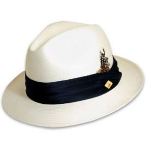  Stacy Adams Shantug Fedora Ivory Color with Black Band Mens 