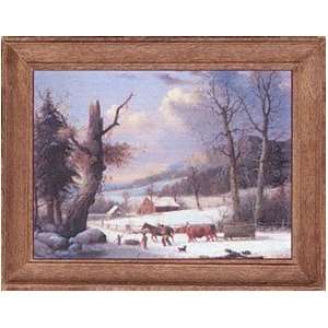  Dollhouse Miniature Framed Painting   Winter Scene Toys & Games