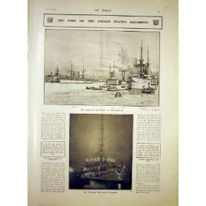    United States Squadron Ships Kearsage Pope Leo 1903