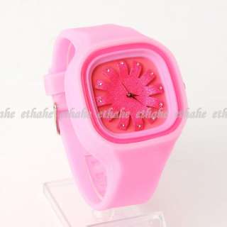 Square Large Face Wristwatch Wrist Watch Pink E1FAWC  