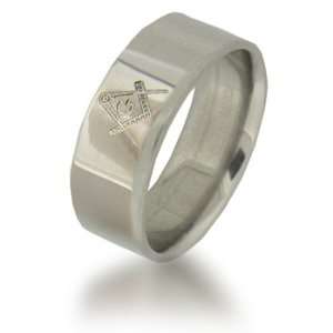  7mm Titanium Masonic Ring Jewelry