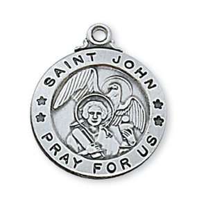  St. John The Evangelist Sterling Round Medal Jewelry