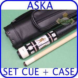   Pool Cue Stick Aska CD6 + Black Cue Case 1x1