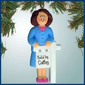  Personalized Christmas Ornaments   Realtor with Brown Hair 