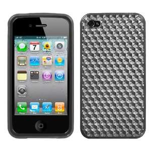  Apple Iphone 4, Smoke Cube (Silver) Candy Silicon Skin 