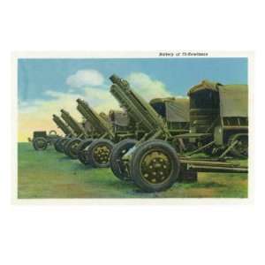 Fort Knox, Kentucky, View of a Battery of 75 Howitzers Giclee Poster 