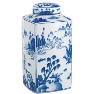  Andrea By Sadek Blue Scenic 16 Covered Square Jar Patio 