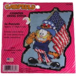   Garfield Counted Cross Stitch Kit  So Patriotic Arts, Crafts & Sewing