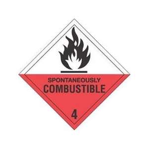  4 x 4 Spontaneously Combustible D.O.T. Class 4 Hazard 