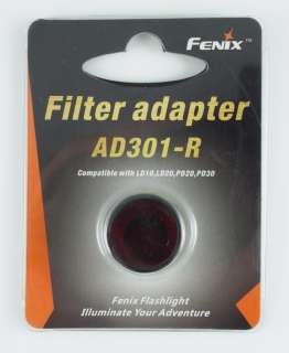 Fenix AD301 R Flashlight Red Cap Filter Adaptor for LD10 LD20 PD20 