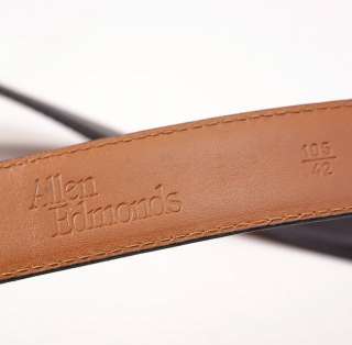 Mint $115 ALLEN EDMONDS Black Leather Belt Size 42 (fits 40 to 42 