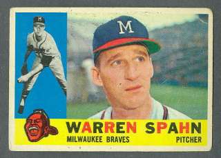 Warren Spahn 1960 Topps card #445 VGEX Braves  