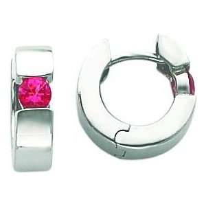  White gold Pink Spinel Hoop Earrings Jewelry New Jewelry