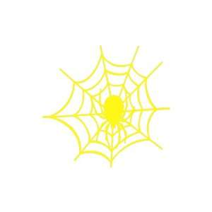  Spider Web Large 10 Tall YELLOW vinyl window decal 