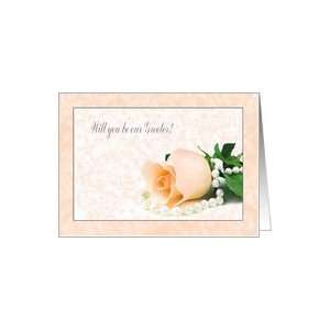  Greeter Request, Peach Rose with Pearls Card Health 