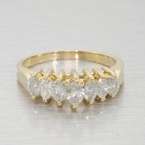   Vintage 14k Yellow Gold 0.75ct Marquise Diamond Cathedral Ring Jewelry