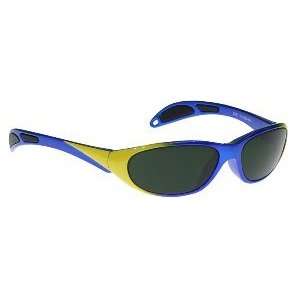 GREEN ACE SHADE #5   GLASS WORKING SPECTACLES IN BLUE/YELLOW PLASTIC 