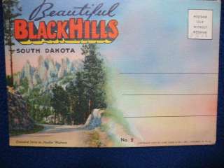 Beautiful Black Hills, South Dakota. 1937 souvenir folder. 18 fine 