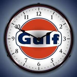  Gulf Gas Station Backlit Clock Automotive