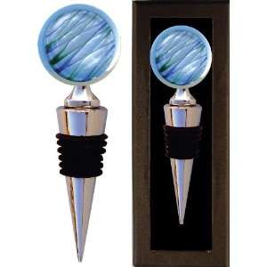  Blue Green Murano Style Art Glass Bottle Stopper in Gift 