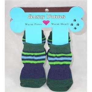  Dog Socks   Soxy Paws Green & Blue Preppy Puppy Socks for 