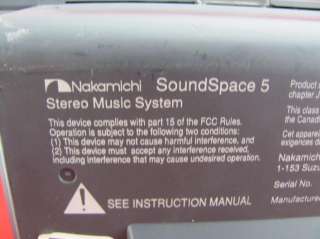   used Nakamichi Soundspace 5 Stereo Music System (for parts or repair